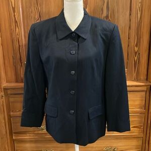 Talbots 100% wool navy jacket sz 14